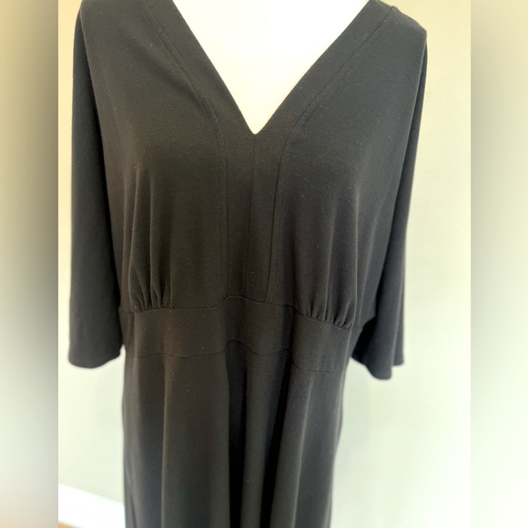 Avenue Maxi Dress Dolman Sleeves Plus Size 22 24 Soft by Avenue Washable Black - Picture 7 of 7